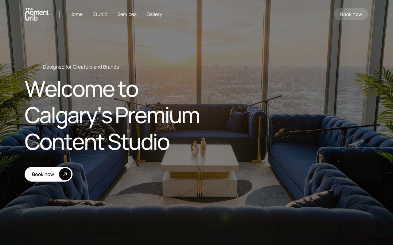 Homepage of The Content Crib website